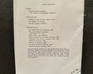 JEAN NANTAIS Signed Limited Edition Etching "Running Figure" 115/250