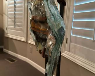 HELEN BROUGH Glass Sculpture on Metal Stand