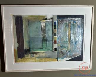 RON POKRASSO "Present from the Past #1" Mixed Media on Paper