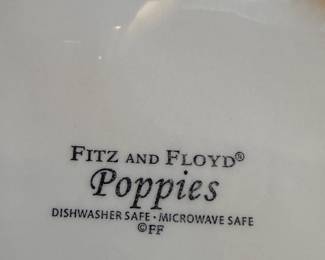 FITZ AND FLOYD Poppies Plates