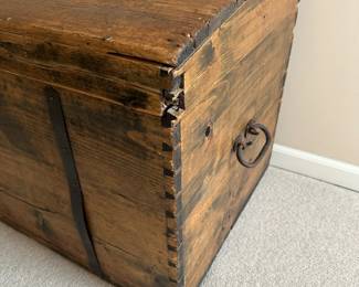 1800's Antique Dome Top Immigrant Trunk Hand-Dovetail
