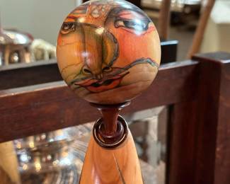 Hand Carved and Hand Painted Decanter "Gens d' En Face" #39