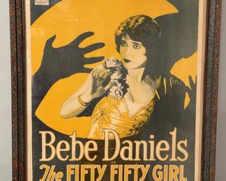 1920's ORIGINAL "The Fifty Fifty Girl" Paramount Pictures Movie Poster