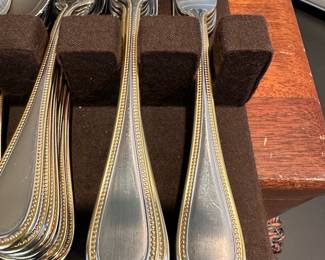 TOWLE Stainless BEADED ANTIQUE GOLD 18/8 Flatware - Germany