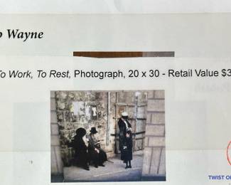 Signed Limited Edition Photograph "To Work, To Rest" by PHILIP WAYNE
