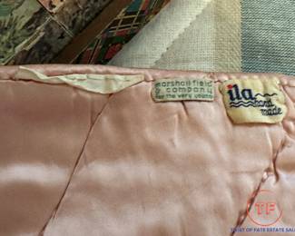 Vintage ILA Handmade Satin-Velvet Quilt