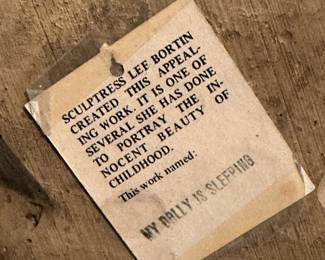 "My Dolly is Sleeping" Clay Sculpture by LEE BORTIN