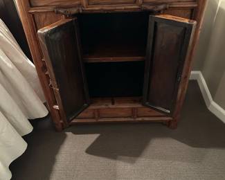 Chinese Style Two Door Cabinet with Iron Pull Handles