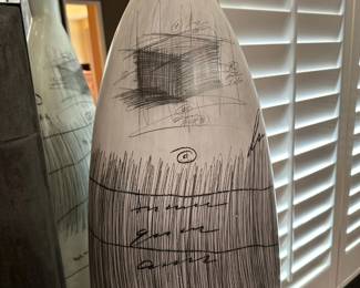 Signed Pencil Art - Fire Kiln Floor Vase