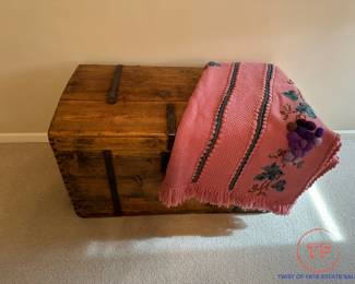 1800's Antique Dome Top Immigrant Trunk Hand-Dovetail