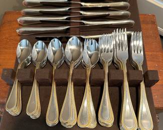TOWLE Stainless BEADED ANTIQUE GOLD 18/8 Flatware - Germany
