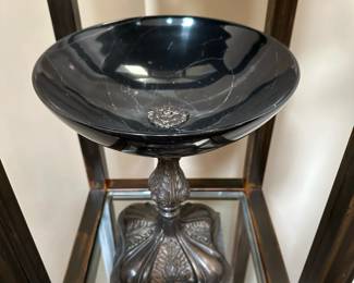 Vintage Stone and Brass Heavy Compote