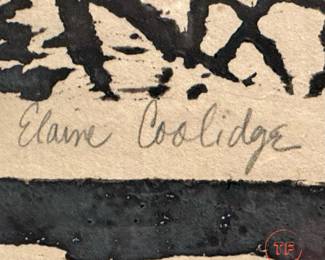ELAINE COOLIDGE "Reflections" Signed Limited Edition Woodcut on Rice Paper