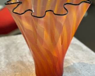 Original Handblown Art Glass Handkerchief Vase by DAN BERGSMA
