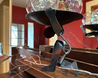 Welded Metal Figural Man Stand