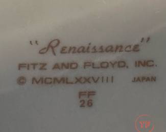 FITZ AND FLOYD “Renaissance” China Set