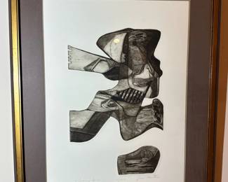 JEAN NANTAIS Signed Limited Edition Etching "Running Figure" 115/250