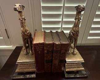 Pair of Gold Dog Bookends