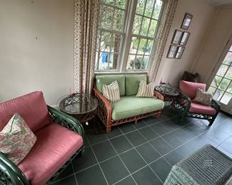 Ficks Reed. Two Chairs, Love Seat, Three tables. Sold separately