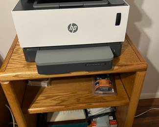 OAK PRINTER STAND, HP PRINTER