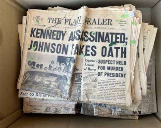 OLD NEWSPAPERS WITH HISTORIC HEADLINES