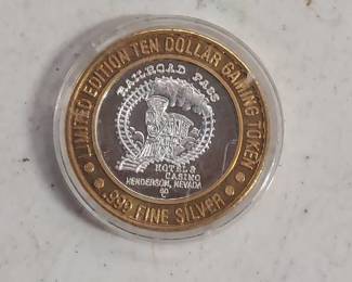 Limited Edition Gaming Token - .999 Silver - Railroad Pass