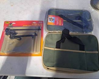 Zip pouch set and 2 tool bags with 16 pockets