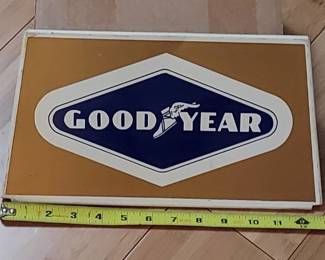 Good year, tire rack sign.