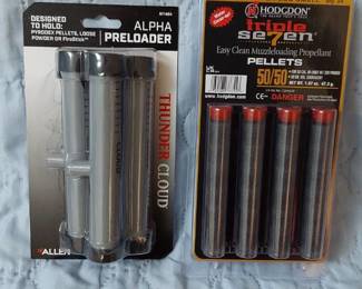 Preloader & Easy clean muzzle loading propellant pellets.