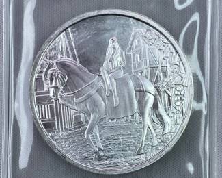 1oz Silver Lady Godiva Round .999 Fine Art Round