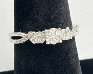 925 Silver Multi Stone Diamond Ring