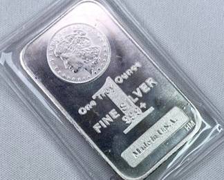 1oz Silver Bar, Morgan Design .999 HM