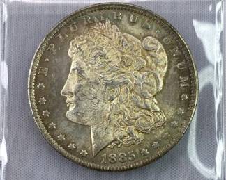 1885-O Morgan Silver Dollar, UNC w/ Tone