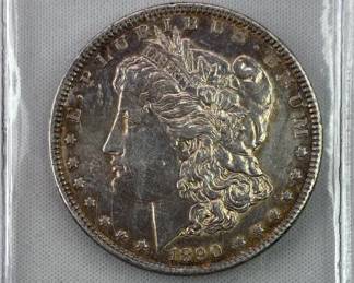 1890 Morgan Silver Dollar, AU-Details