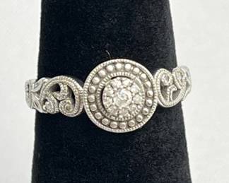 925 Silver Diamond Filigree ring