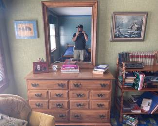 . . . and matching mirrored dresser -- ignore goofy guy in mirror!
