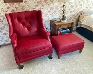 . . . nice wing chair and matching ottoman