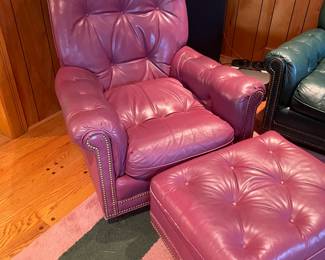 . . . love this mauve leather chair and matching ottoman