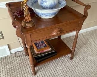 . . . antique wash stand with pitcher and bowl