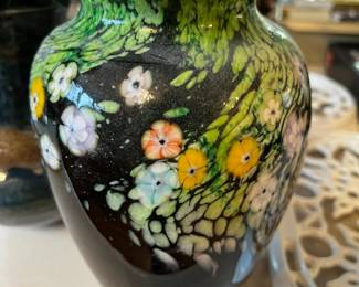 Sold signed glass vase