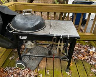 Webber charcoal with propane start