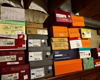 Over 50 shoes. Many golf. Some new. 