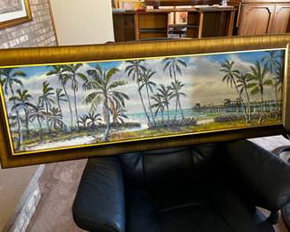 Original signed art with gallery information on back. Naples pier. This is very large