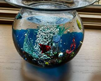  Sold - Murano Fish Bowl Signed by Elio Raffaeli