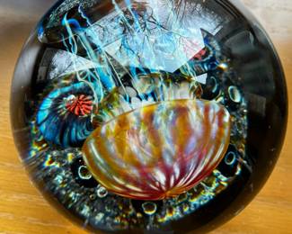 Sold Lister artist jelly fish paperweight 