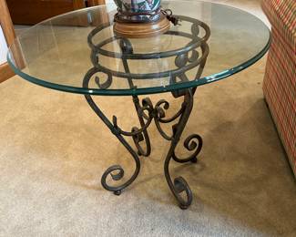 	#47	Glass top side table 28x22	 $40.00 				