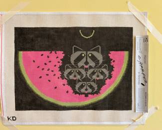 	#69	KD Artistry pattern  racoons eating watermelon	 $40.00 				