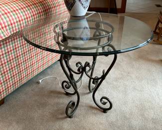	#48	Glass top side table 28x22	 $40.00 				