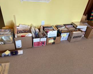Lots of sewing books and supplies!