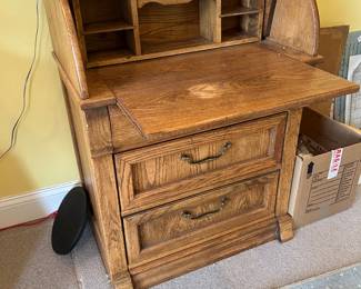 	#61	Oak roll top desk 27x19x39	 $80.00 				